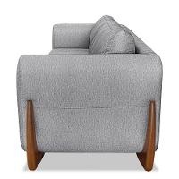 Sofá 2 Lugares 1,60m Lottus Pés Castanho-Pallazio Grafite - 6