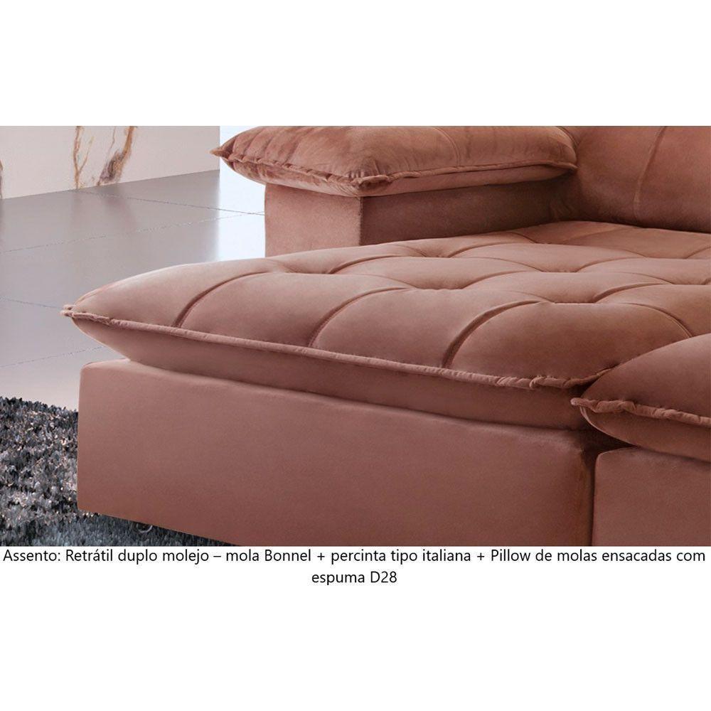 Sofá Retrátil E Reclinável Atlanta 2,30m 4 Lugares Cobre - 6