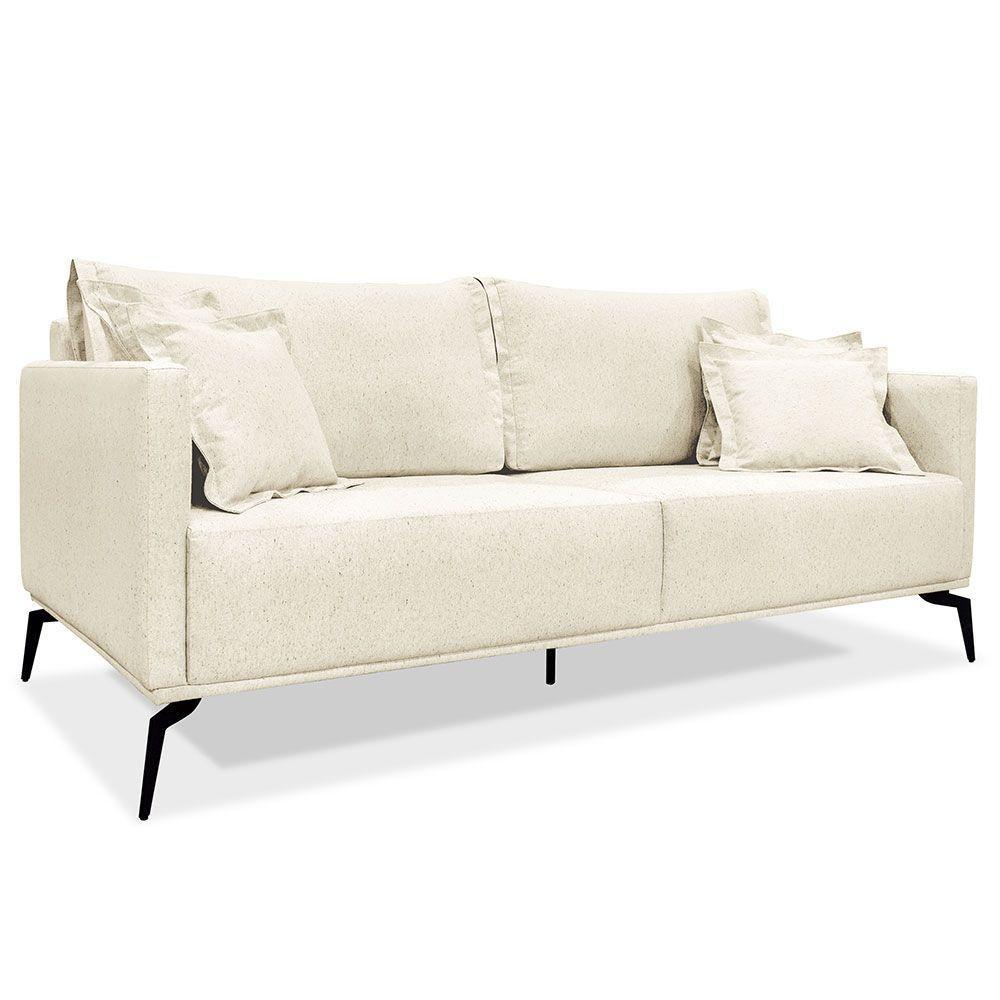 Sofá Living 2 Lugares 1,80M Natural Pés Metálicos - 1