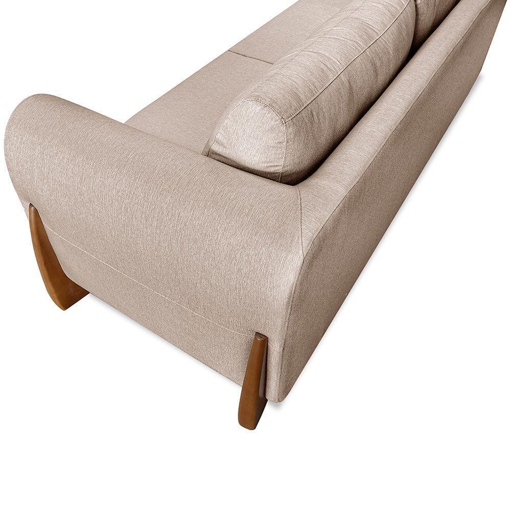 Sofá 2 Lugares 1,60m Lottus Pés Castanho-Pallazio Areia - 8