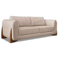 Sofá 2 Lugares 1,60m Lottus Pés Castanho-Pallazio Areia - 1