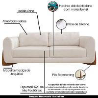 Sofá Decorativo 3 Lugares 230cm Pés Em Madeira Buzz Pérola - 7