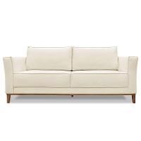 Sofá Living 2 Lugares 1,70M Vega Linho Pés Castanho Natural - 5