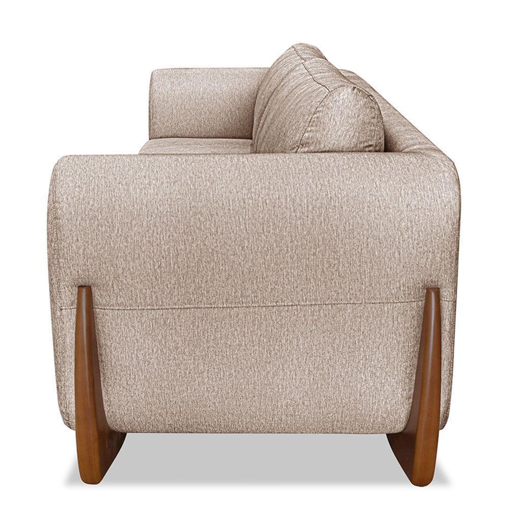 Sofá 2 Lugares 1,80m Lottus Areia Pés Castanho-Pallazio - 6