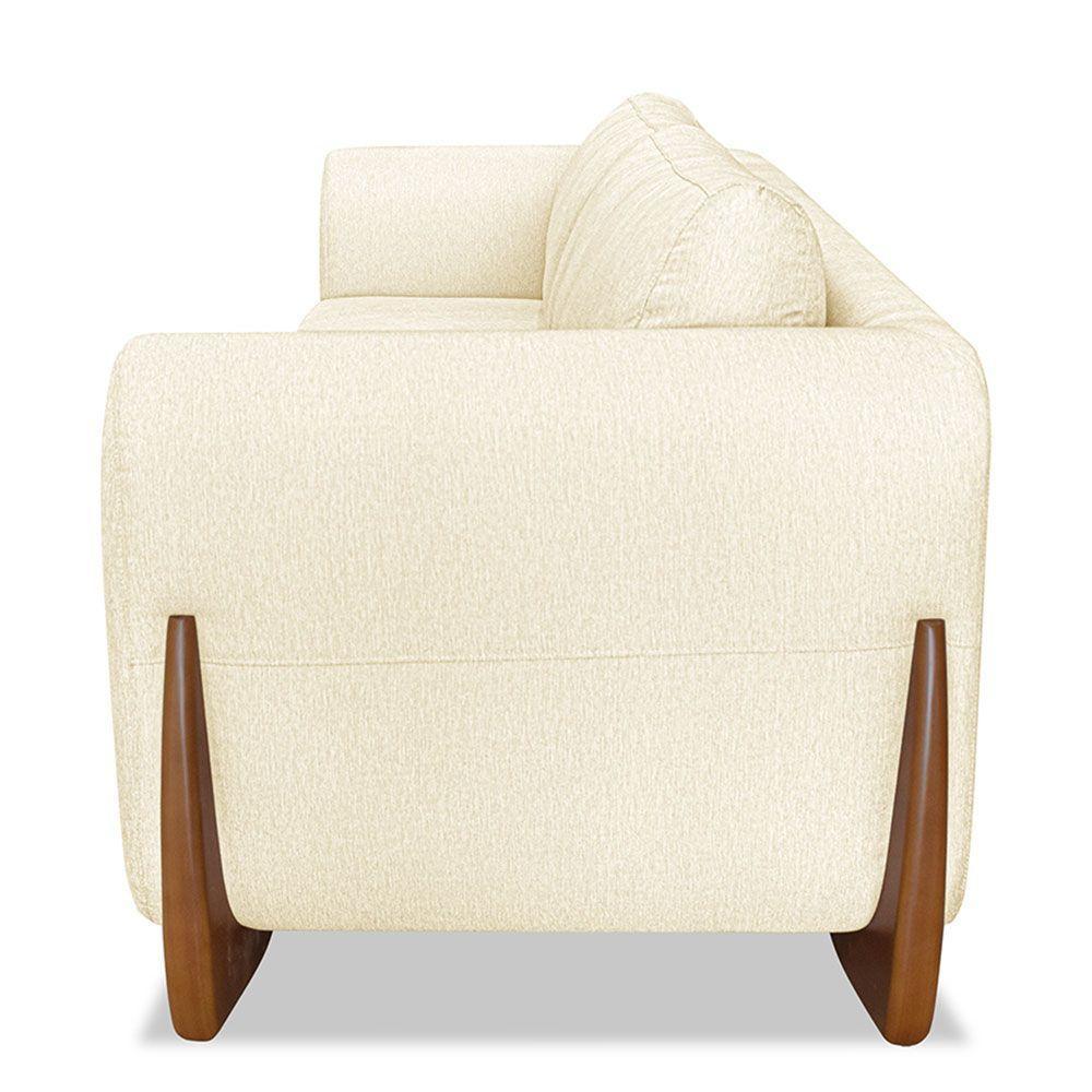 Sofá 2 Lugares 1,80m Lottus Pés Castanho-Pallazio Bege - 4