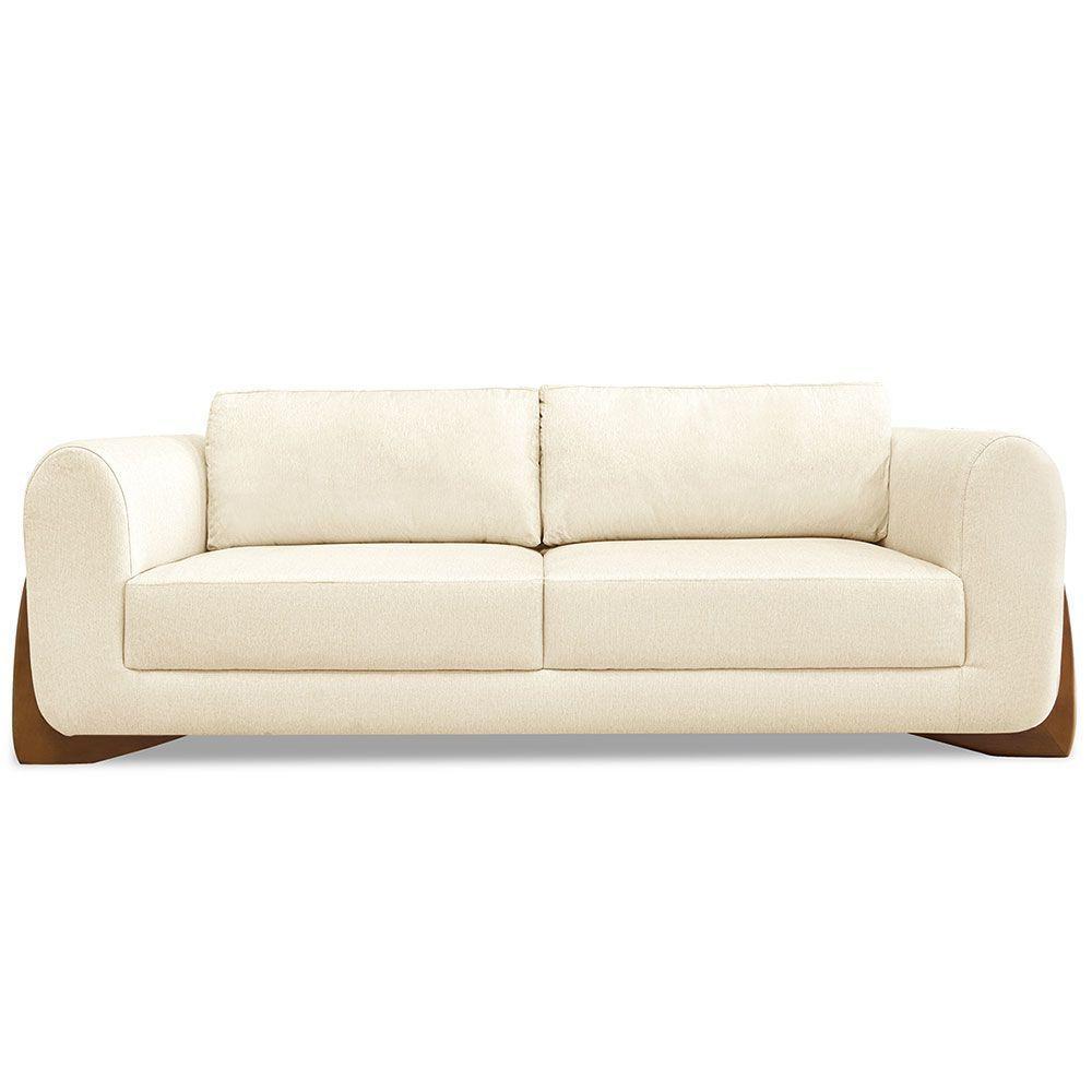 Sofá 2 Lugares 1,80m Lottus Pés Castanho-Pallazio Bege - 5
