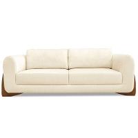 Sofá 2 Lugares 1,80m Lottus Pés Castanho-Pallazio Bege - 5