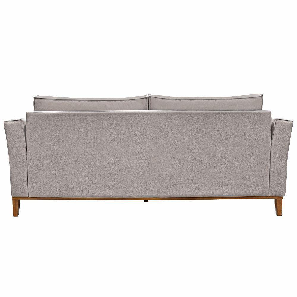 Sofá 2 Lugares 190cm Pés Em Madeira Tarantino Areia Rústica - 10