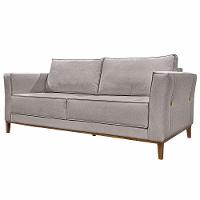 Sofá 2 Lugares 190cm Pés Em Madeira Tarantino Areia Rústica - 2