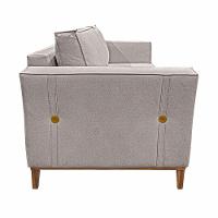 Sofá 2 Lugares 190cm Pés Em Madeira Tarantino Areia Rústica