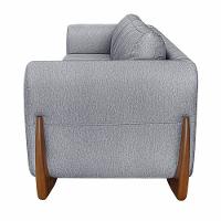 Sofá Decorativo 3 Lugares 250cm Pés Em Madeira Buzz Cinza - 3