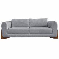 Sofá Decorativo 3 Lugares 250cm Pés Em Madeira Buzz Cinza - 9