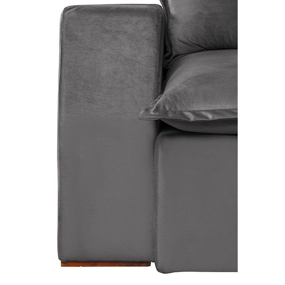 Sofá 6 Lugares 2,90Mt Com Molas Retrátil E Reclinável Cinza - 6