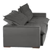 Sofá 6 Lugares 2,90Mt Com Molas Retrátil E Reclinável Cinza - 3