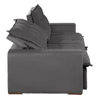 Sofá 6 Lugares 2,90Mt Com Molas Retrátil E Reclinável Cinza - 8