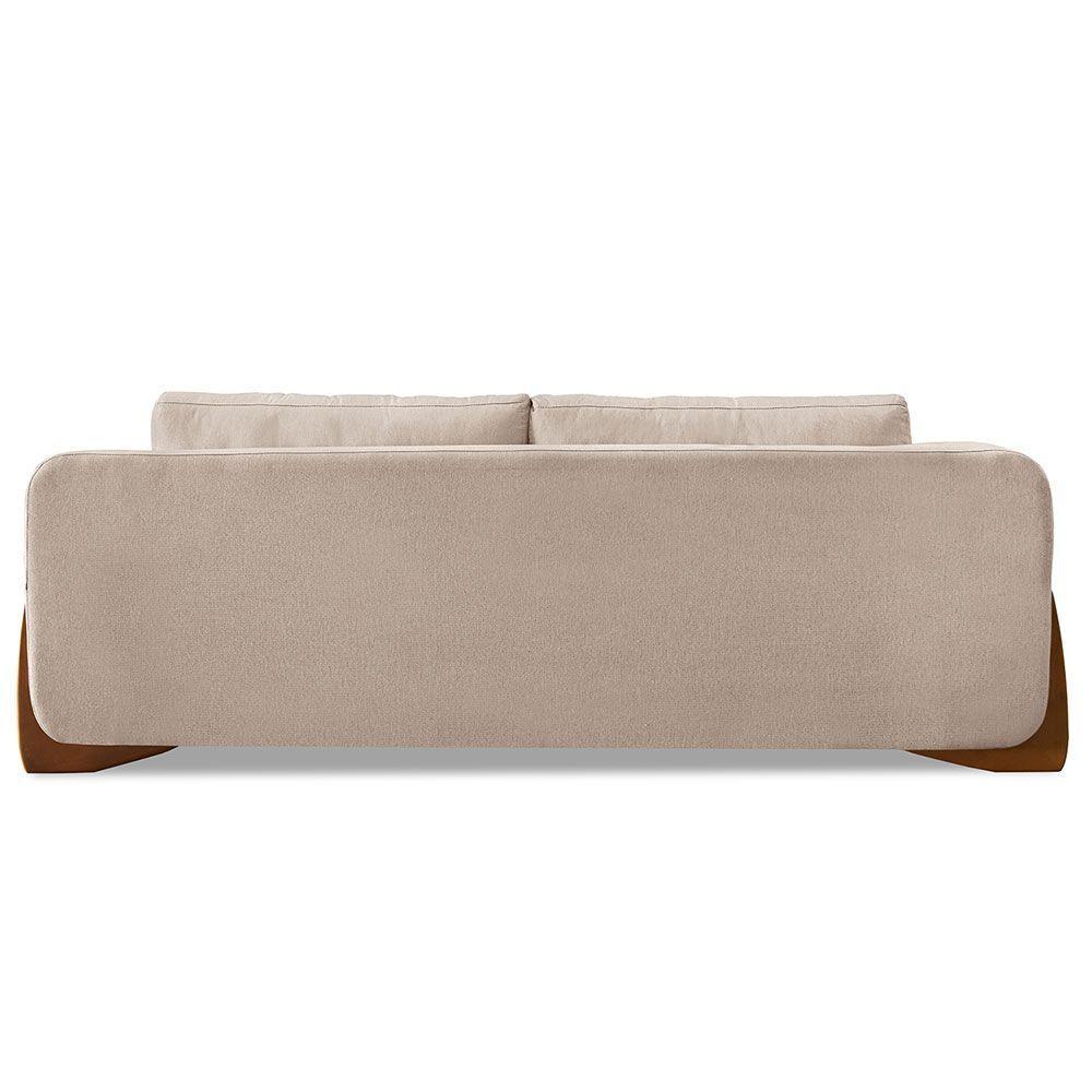 Sofá 2 Lugares 1,60m Lottus Areia Pés Castanho-Pallazio - 5