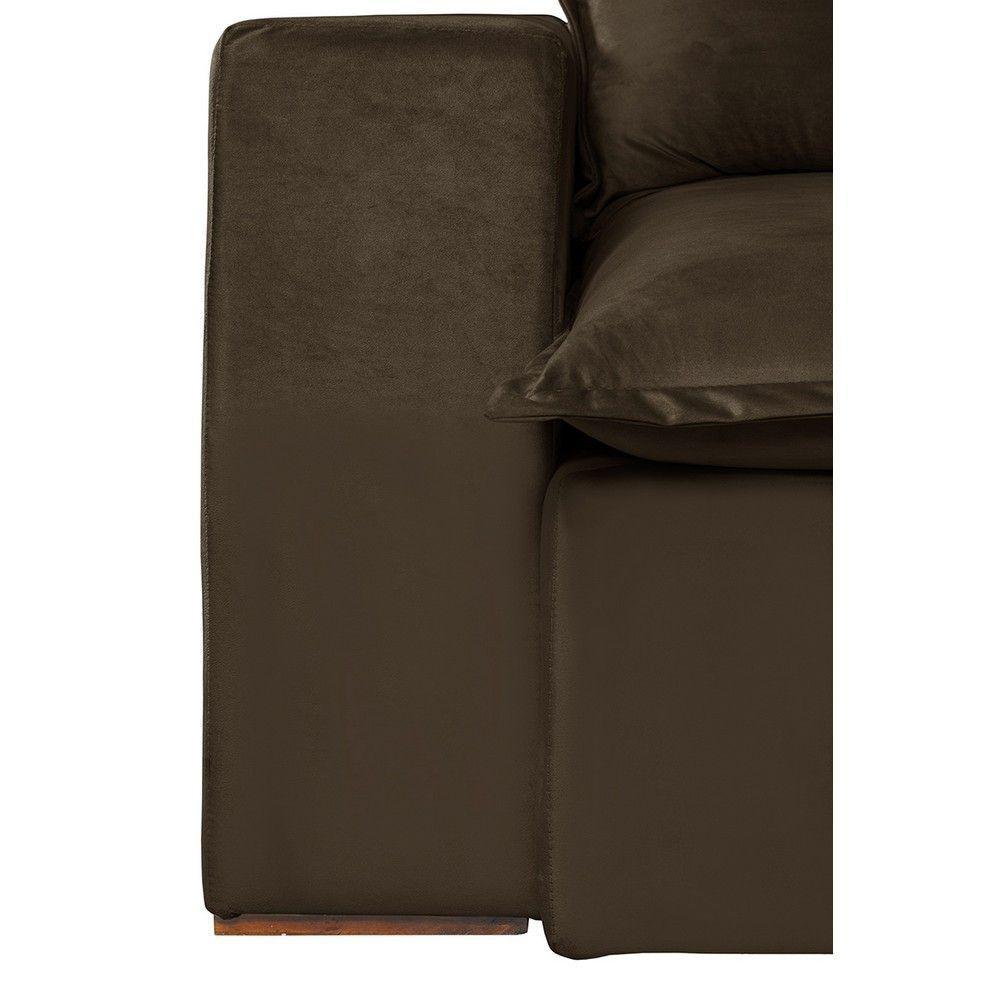 Sofá 6 Lugares 2,90Mt Com Molas Retrátil E Reclinável Marrom - 6