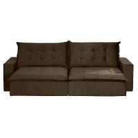 Sofá 6 Lugares 2,90Mt Com Molas Retrátil E Reclinável Marrom - 10