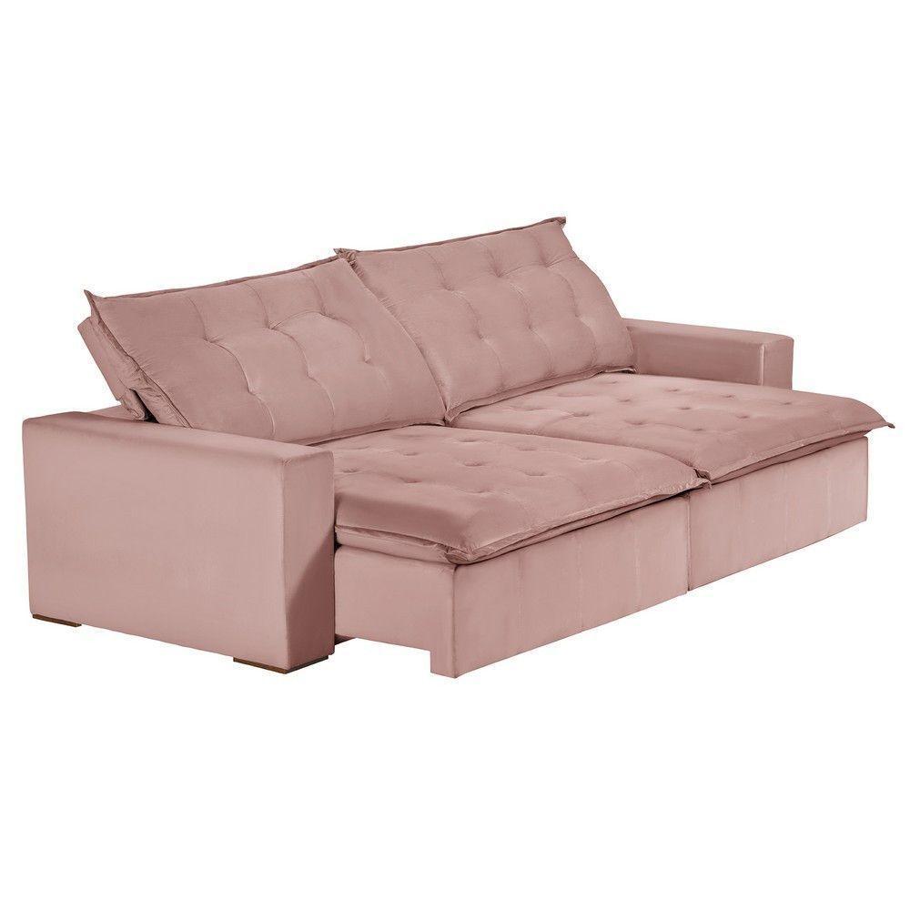 Sofá 6 Lugares 2,90Mt Com Molas Retrátil E Reclinável Rose - 2
