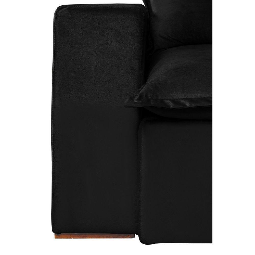 Sofá 5 Lugares 2,50 Mt Com Molas Retrátil E Reclinável Preto - 6