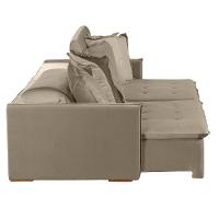 Sofá 5 Lugares 2.50 Mt Com Molas Retrátil E Reclinável Bege - 10