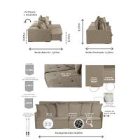 Sofá 5 Lugares 2.50 Mt Com Molas Retrátil E Reclinável Bege - 16