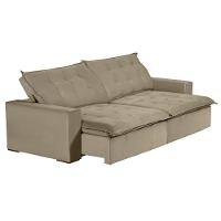 Sofá 5 Lugares 2,50 Mt Com Molas Retrátil E Reclinável Bege - 3