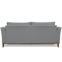 Sofá Living 2 Lugares 1,90M Vega Linho Pés Castanho Grafite