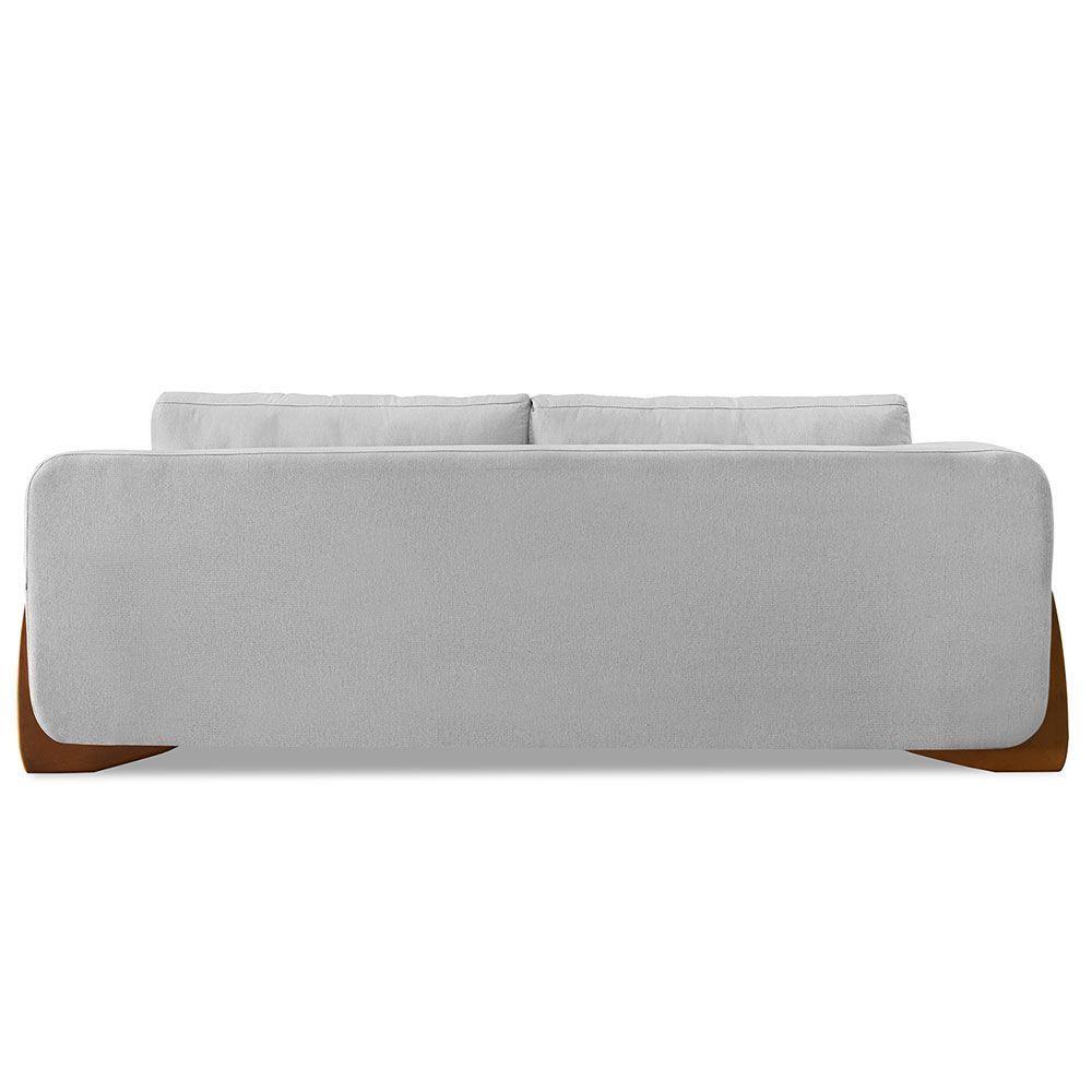 Sofá 2 Lugares 1,60m Lottus Cinza Pés Castanho-Pallazio - 5