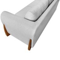 Sofá 2 Lugares 1,60m Lottus Cinza Pés Castanho-Pallazio