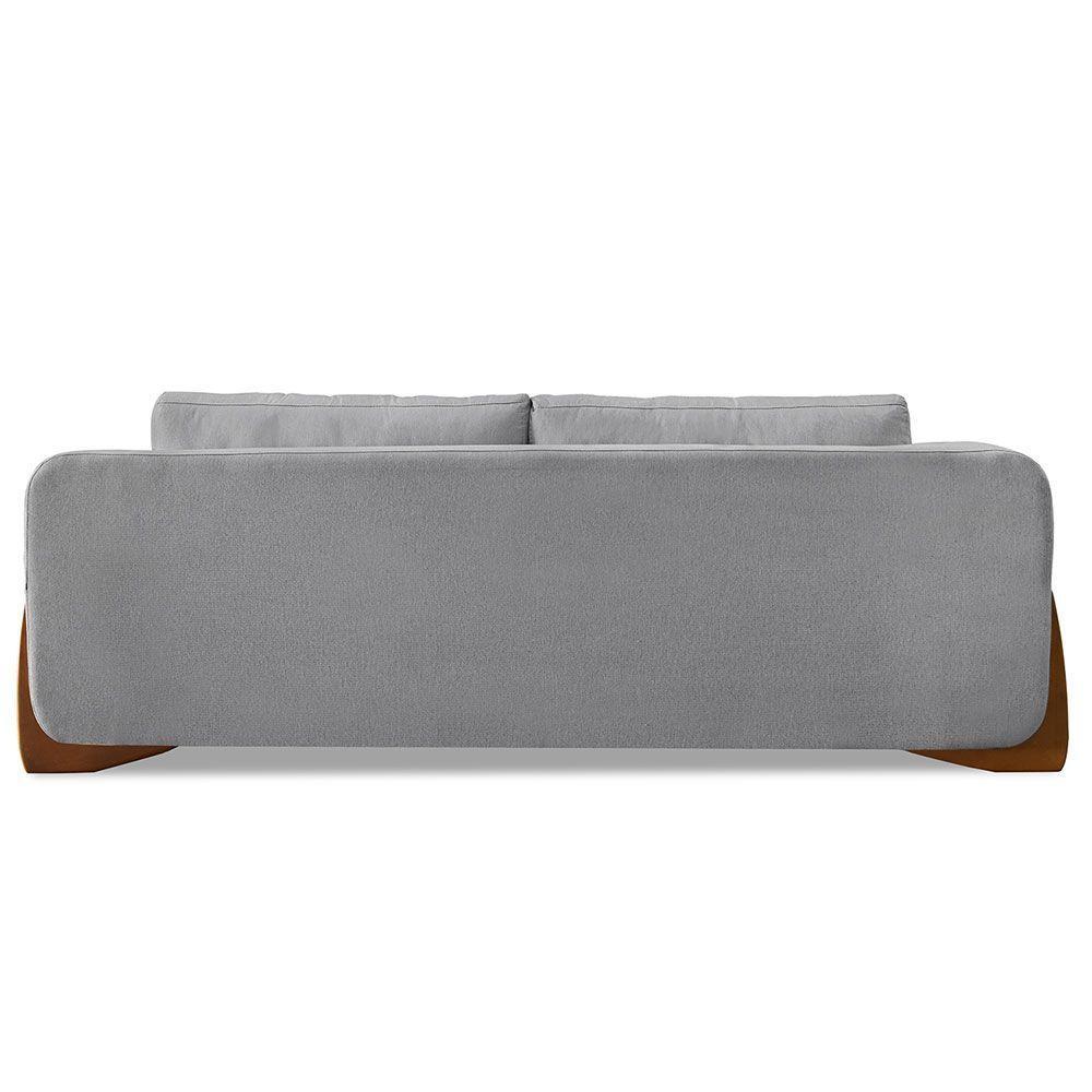 Sofá 2 Lugares 1,60m Lottus Grafite Pés Castanho-Pallazio - 5