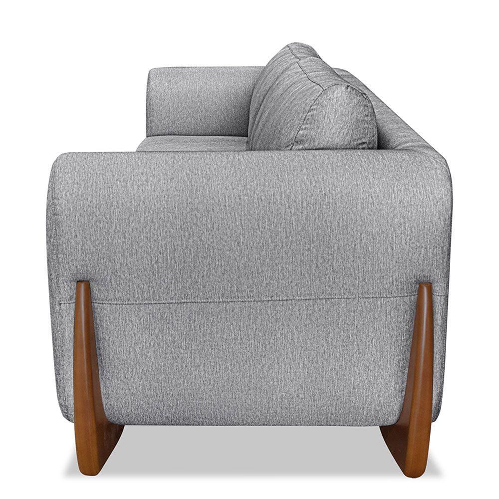 Sofá 2 Lugares 1,60m Lottus Grafite Pés Castanho-Pallazio - 6