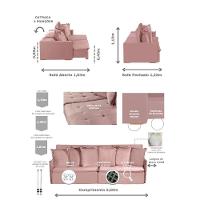 Sofá 5 Lugares 2.50 Mt Com Molas Retrátil E Reclinável Rose - 9