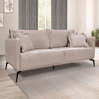 Sofá Living 2 Lugares 1,80M Sirius Linho Areia Pés Metálicos - 7