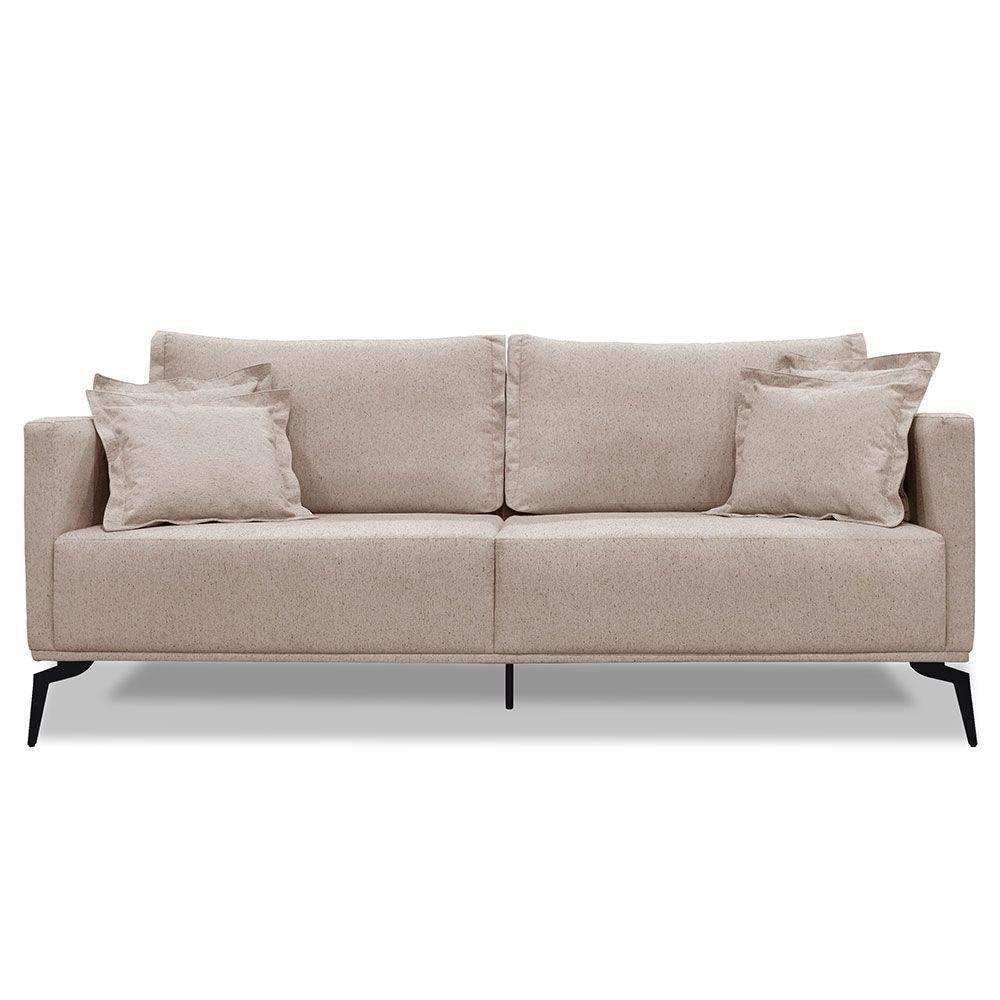 Sofá Living 2 Lugares 1,60M Sirius Linho Pés Metálicos Areia - 6