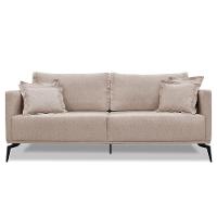 Sofá Living 2 Lugares 1,60M Sirius Linho Pés Metálicos Areia - 6