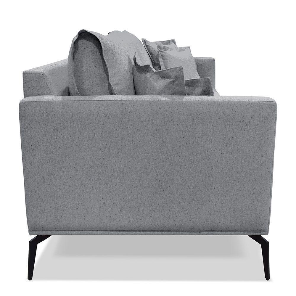 Sofá Living 2 Lugares 1,80M Pés Metálicos Grafite - 5