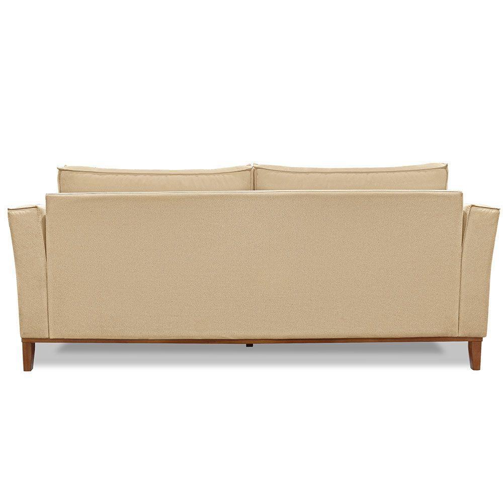 Sofá Living 2 Lugares 1,90M Vega Linho Pés Castanho Dourado - 4