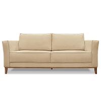 Sofá Living 2 Lugares 1,90M Vega Linho Pés Castanho Dourado - 6