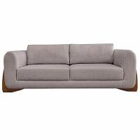 Sofá 3 Lugares 230cm Pés Em Madeira Buzz Areia Rústica