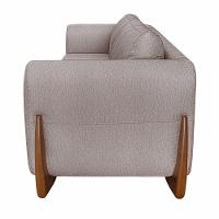 Sofá 3 Lugares 230cm Pés Em Madeira Buzz Areia Rústica - 10