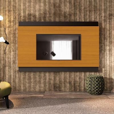 Painel Grécia 200cm Para Tv De Até 75 Polegadas Cor:cedro/preto Cedro/preto