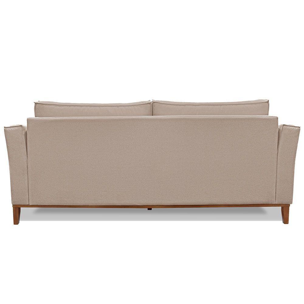 Sofá Living 2 Lugares 1,90M Vega Linho Pés Castanho Areia - 4