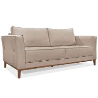 Sofá Living 2 Lugares 1,90M Vega Linho Pés Castanho Areia - 1