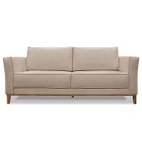 Sofá Living 2 Lugares 1,90M Vega Linho Pés Castanho Areia - 6