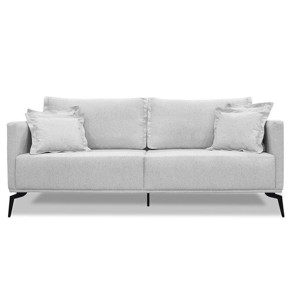 Sofá Living 2 Lugares 1,80M Sirius Linho Pés Metálicos Cinza - 6