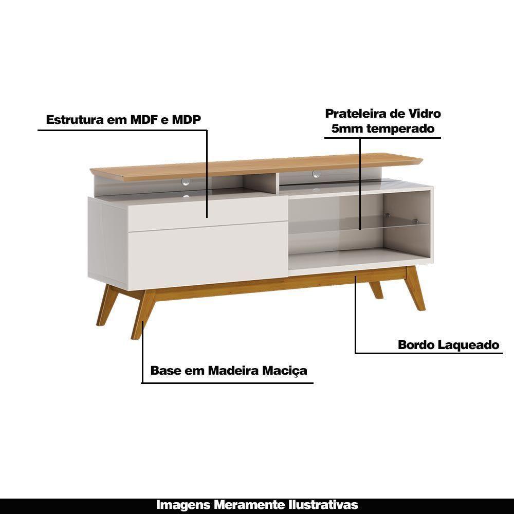 Rack Bancada 1 Gaveta Com Nicho 146cm Amy Off White/nature - 4