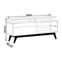 Rack Bancada 1 Gaveta Com Nicho 146cm Amy Off White/nature - 5