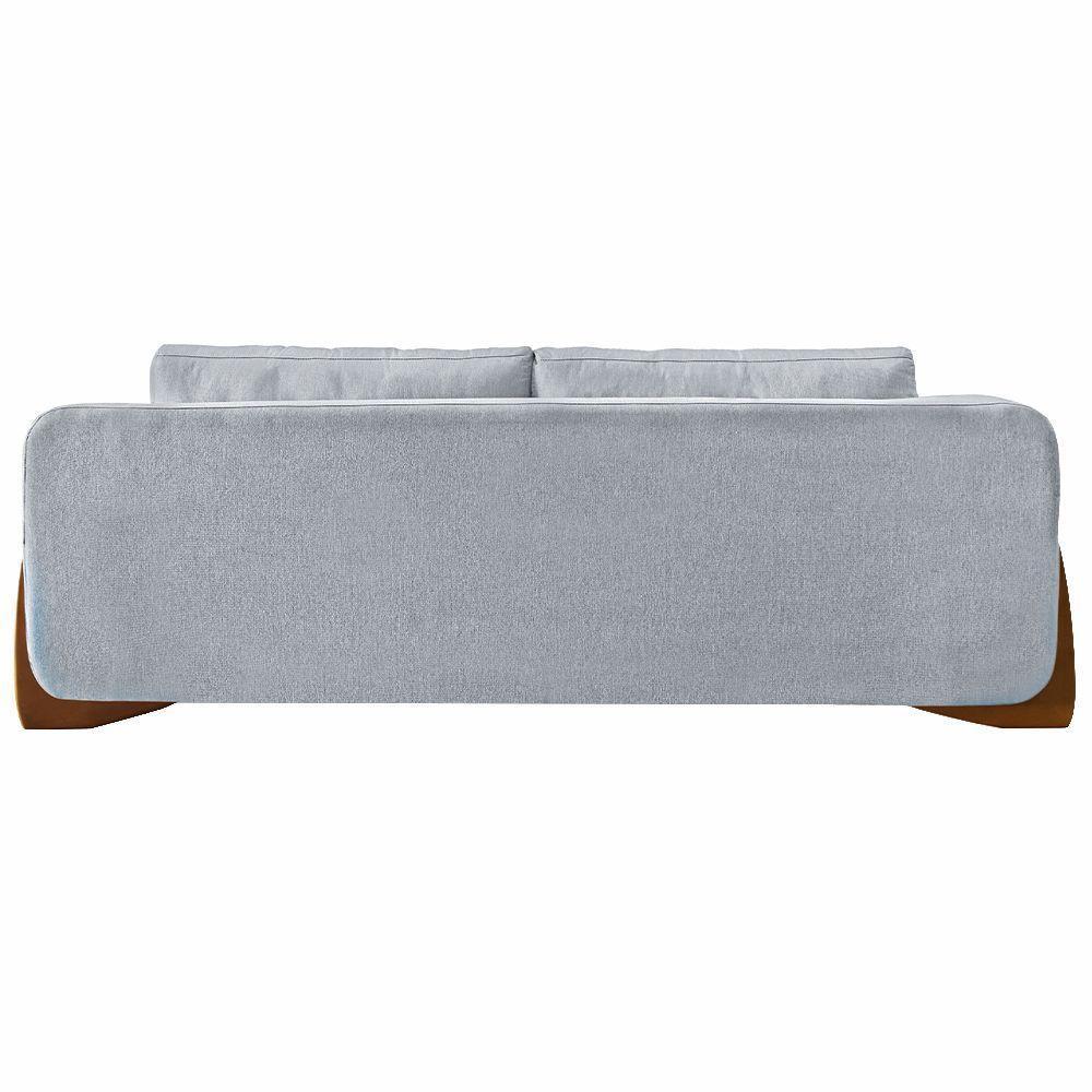 Sofá 3 Lugares 250cm Pés Em Madeira Buzz Cinza Rústico - 2