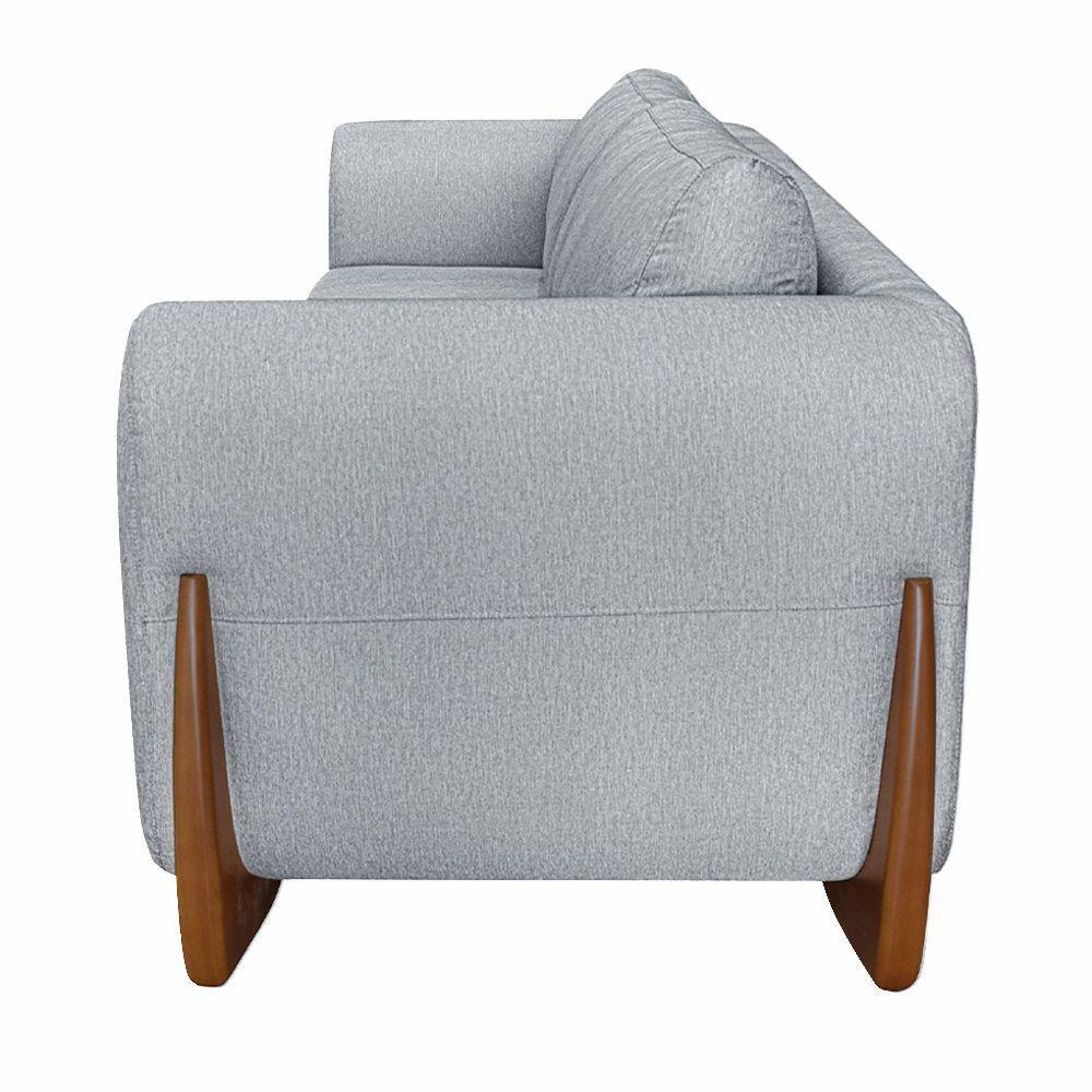 Sofá 3 Lugares 250cm Pés Em Madeira Buzz Cinza Rústico - 10